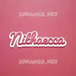 nithaecca in Red Scribble style - 3D name wallpaper