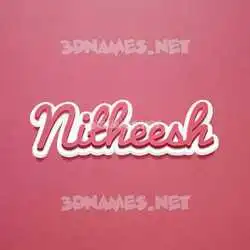 nitheesh in Red Scribble style - 3D name wallpaper