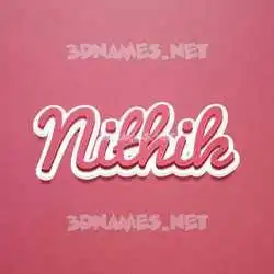nithik in Red Scribble style - 3D name wallpaper