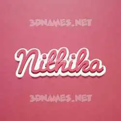 nithika in Red Scribble style - 3D name wallpaper