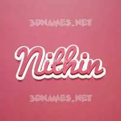 nithin in Red Scribble style - 3D name wallpaper