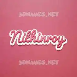 nithinroy in Red Scribble style - 3D name wallpaper