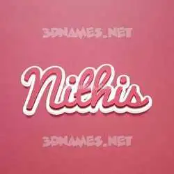 nithis in Red Scribble style - 3D name wallpaper