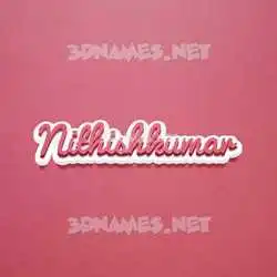 nithishkumar in Red Scribble style - 3D name wallpaper