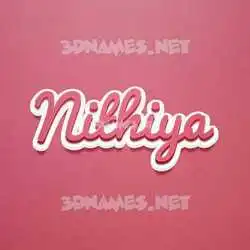 nithiya in Red Scribble style - 3D name wallpaper