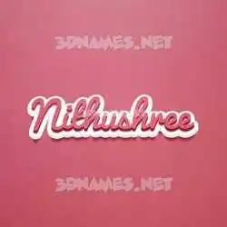 nithushree in Red Scribble style - 3D name wallpaper