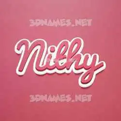 nithy in Red Scribble style - 3D name wallpaper
