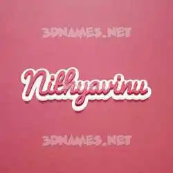 nithyavinu in Red Scribble style - 3D name wallpaper