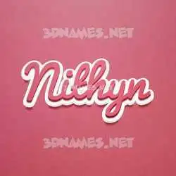 nithyn in Red Scribble style - 3D name wallpaper