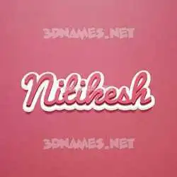 nitikesh in Red Scribble style - 3D name wallpaper