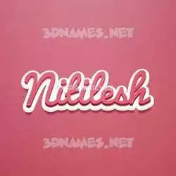 nitilesh in Red Scribble style - 3D name wallpaper