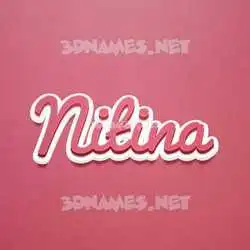 nitina in Red Scribble style - 3D name wallpaper
