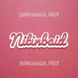 nitinbaid in Red Scribble style - 3D name wallpaper