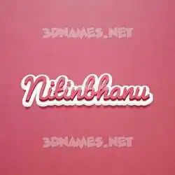 nitinbhanu in Red Scribble style - 3D name wallpaper