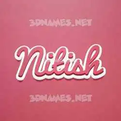 nitish in Red Scribble style - 3D name wallpaper