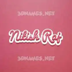nitish raj in Red Scribble style - 3D name wallpaper