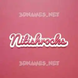 nitishrocks in Red Scribble style - 3D name wallpaper