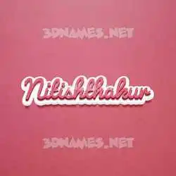 nitishthakur in Red Scribble style - 3D name wallpaper