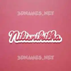 nitisnikitha in Red Scribble style - 3D name wallpaper