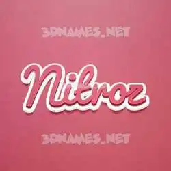 nitroz in Red Scribble style - 3D name wallpaper