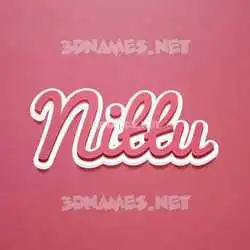 nittu in Red Scribble style - 3D name wallpaper