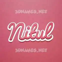nitul in Red Scribble style - 3D name wallpaper