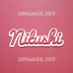 nitushi in Red Scribble style - 3D name wallpaper