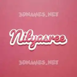 nityasree in Red Scribble style - 3D name wallpaper