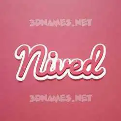 nived in Red Scribble style - 3D name wallpaper