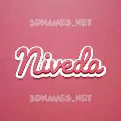 niveda in Red Scribble style - 3D name wallpaper