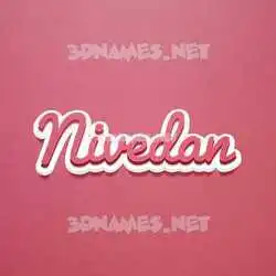 nivedan in Red Scribble style - 3D name wallpaper