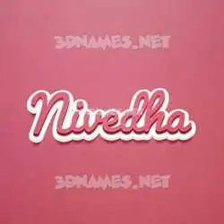 nivedha in Red Scribble style - 3D name wallpaper