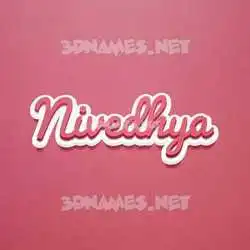 nivedhya in Red Scribble style - 3D name wallpaper