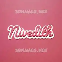 nivedith in Red Scribble style - 3D name wallpaper