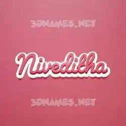 niveditha in Red Scribble style - 3D name wallpaper