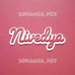 nivedya in Red Scribble style - 3D name wallpaper