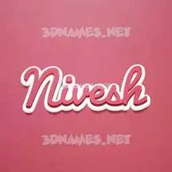 nivesh in Red Scribble style - 3D name wallpaper