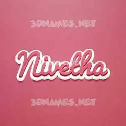 nivetha in Red Scribble style - 3D name wallpaper