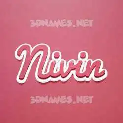 nivin in Red Scribble style - 3D name wallpaper