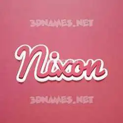 nixon in Red Scribble style - 3D name wallpaper
