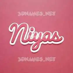 niyas in Red Scribble style - 3D name wallpaper