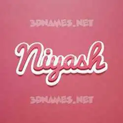 niyash in Red Scribble style - 3D name wallpaper