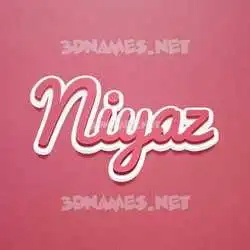 niyaz in Red Scribble style - 3D name wallpaper