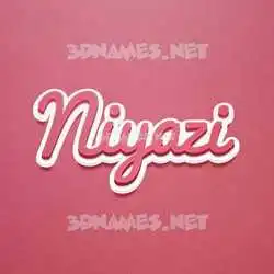 niyazi in Red Scribble style - 3D name wallpaper