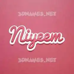 niyeem in Red Scribble style - 3D name wallpaper