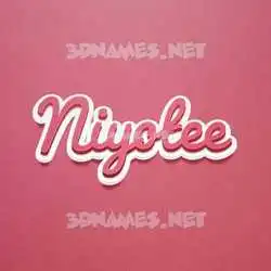 niyotee in Red Scribble style - 3D name wallpaper