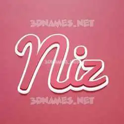 niz in Red Scribble style - 3D name wallpaper