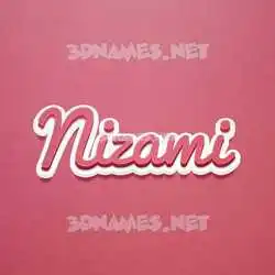 nizami in Red Scribble style - 3D name wallpaper