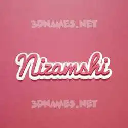 nizamshi in Red Scribble style - 3D name wallpaper