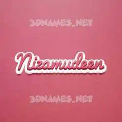 nizamudeen in Red Scribble style - 3D name wallpaper